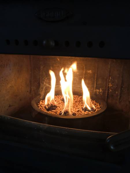 Fire starts by the top of pellet heap - Dublin Ireland