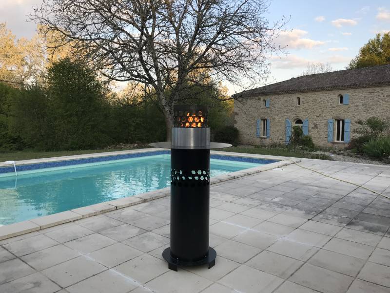 A brasero plancha table designed, patented and manufactured in France