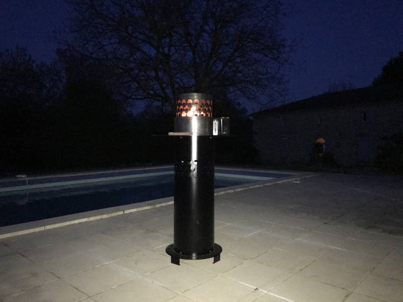 The CIRANO brazier table at night in the 32