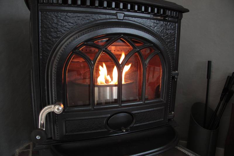 A nice pellet fire in a wood stove in Dublin