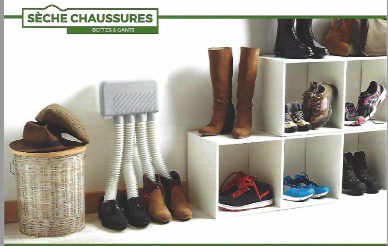 Simple installation of the shoe dryer near the family's storage unit